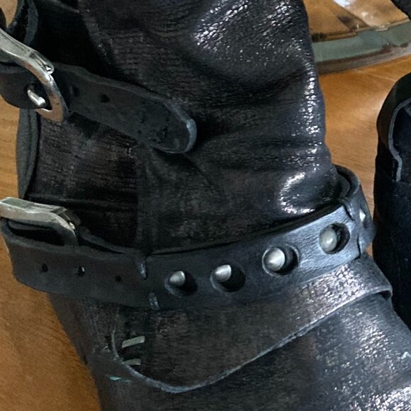 A.S.98 New Leather Boots, metallic black, in size 38 - Picture 8 of 10